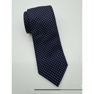 Davide Cenci Silk Tie Navy Blue Geometric Pattern Made in Italy Luxury Designer